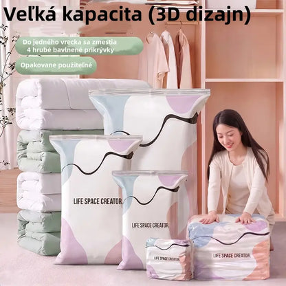 🧳💨 Veľké stlačiteľné vákuové úložné vrecká: Nie je potrebné žiadne vzduchové čerpadlo, nepriepustné, ideálne na úsporu miesta v kufri a doma ✈️
