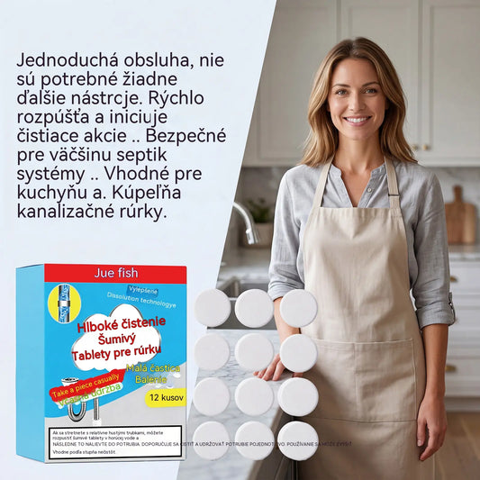 🥳3 balenia 💞 Výkonné šumivé tablety na čistenie potrubia, rýchlo rozpúšťajú mastnotu a upchatia z vlasov, antibakteriálny čistič potrubia a dezodorant pre umývadlo, toaletu a podlahové odtoky.