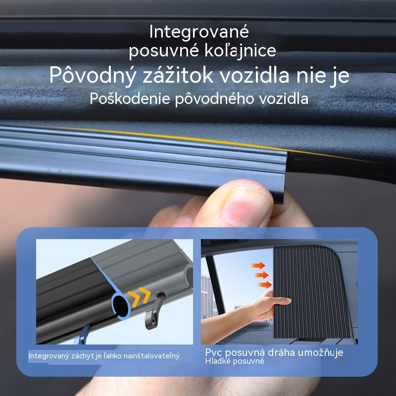 🚗🥇【50% zľava - Platba pri doručení】【4-dielna sada】Slnečná clona na okno auta s posuvnou koľajnicou a izolačnou vrstvou - vhodná pre väčšinu vozidiel, blokuje slnko, znižuje teplotu v interiéri