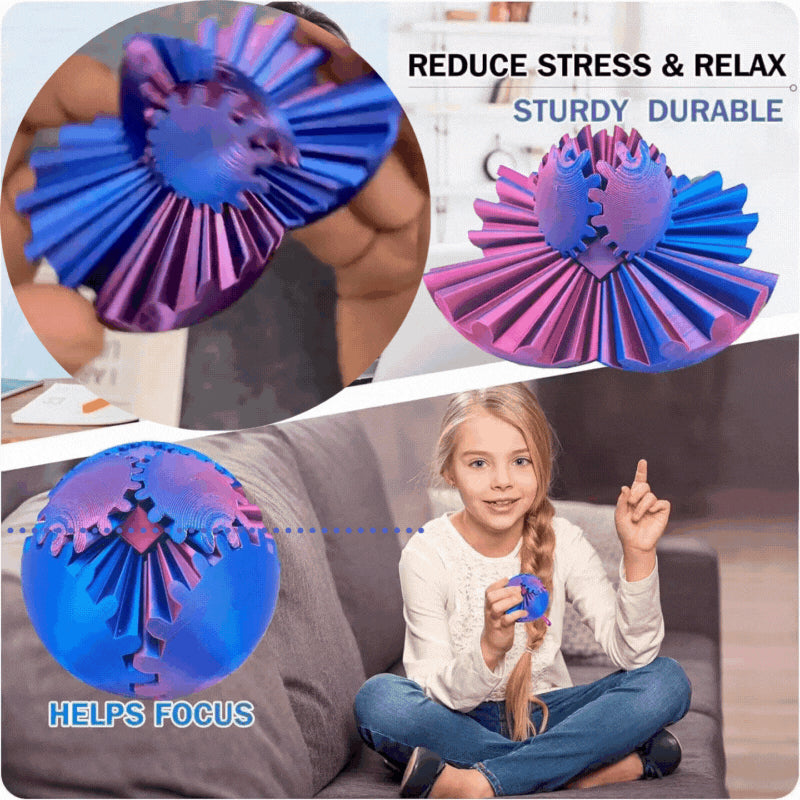 🧩🐱‍🏍Купете 1, вземете 1 безплатно 🎁 ⚙️ Стиймпънк въртящо се чудо – Fidget зъбна топка за разпускане и забавление!  Идеален за намаляване на стрес и повишаване на концентрацията! (2 артикула)