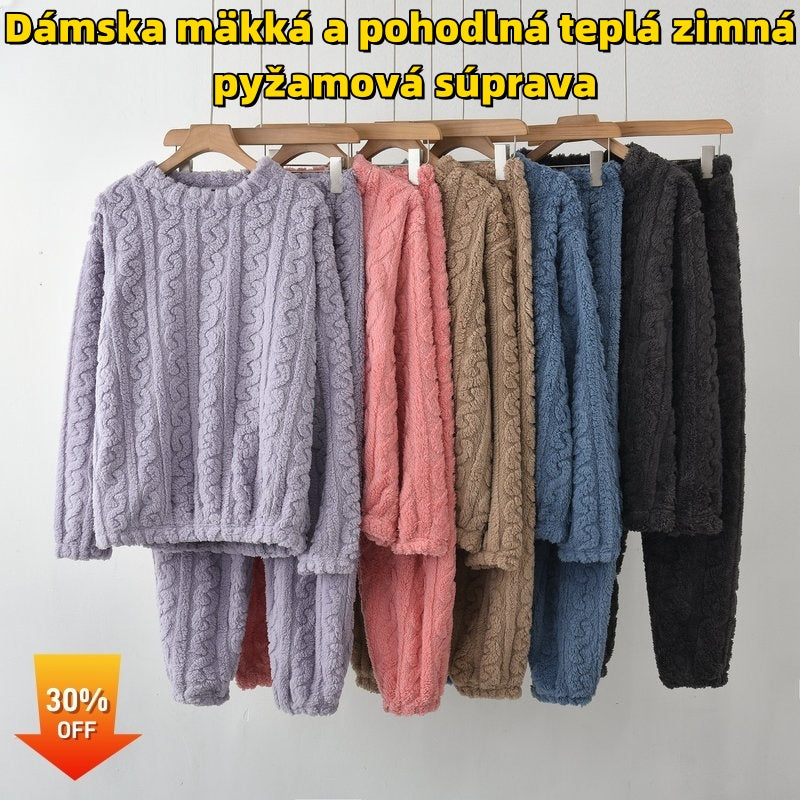 🌺【45-90kg】💥 Dámska mäkká a pohodlná teplá zimná pyžamová súprava – Univerzálna veľkosť, ideálna na chladné noci, kvalitný materiál, jemná na dotyk, skvelý darček