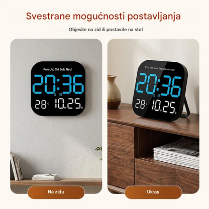 🛏️ Digitalni sat za dom i ured – nježno buđenje, oprostite se od bučnih alarma! Podesiva svjetlina, tih rad noću. Prikazuje i temperaturu. 🌙
