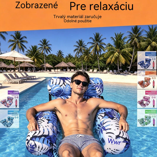💦【Letná špeciálna ponuka】📢Skladacia plávajúca pohovka s operadlom - maximálne pohodlie na vode vďaka ergonomickej opierke chrbta