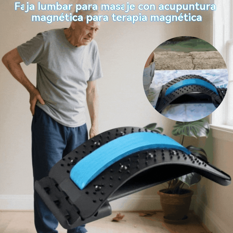 🎁✨【Compra 1 y recibe 1 gratis】Estirador lumbar para masaje con acupuntura magnética para terapia magnética