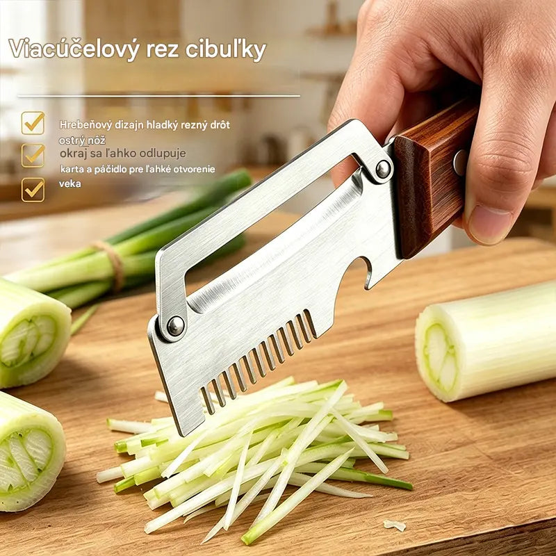 🔥Kúpte 1 a získajte 1 zadarmo (2 kusy)🧅🔪 Multifunkčná kuchynská škrabka 3 v 1: Šúpe, seká zeleninu, krája mäso a otvára fľaše! 🔥