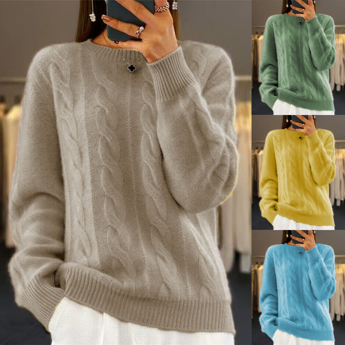 🔥✨【Jesenný nový štýl】【S-2XL】2025 Jednofarebný vysokokvalitný, mäkký a pohodlný vlnový sveter.