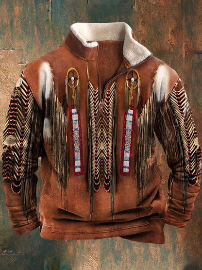 🎁🔥【S-4XL】2025 Pánska módna jesenná a zimná teplá mikina s dlhým rukávom s 3D potlačou