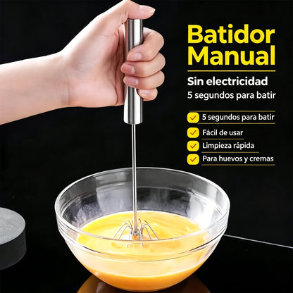 🥇24 € [2-dielna sada] Poloautomatický šľahač vajec z nehrdzavejúcej ocele