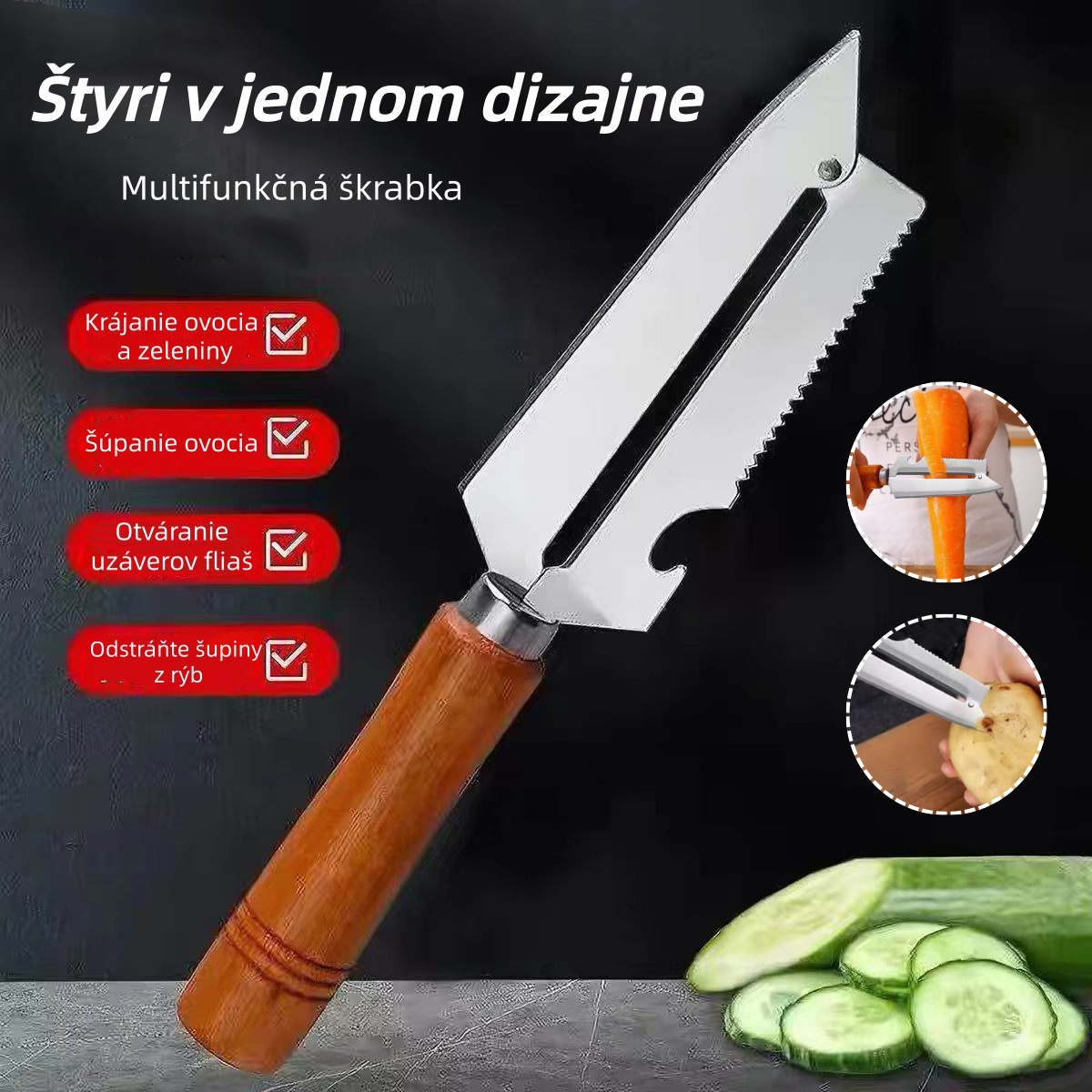 🥕 Kúp 1 a získaj 1 zadarmo! ✨ Multifunkčná kuchynská škrabka – Vyrobená z nehrdzavejúcej ocele s ergonomickou rukoväťou, ideálna na ovocie, zeleninu a mäso 🔪【2 položky】