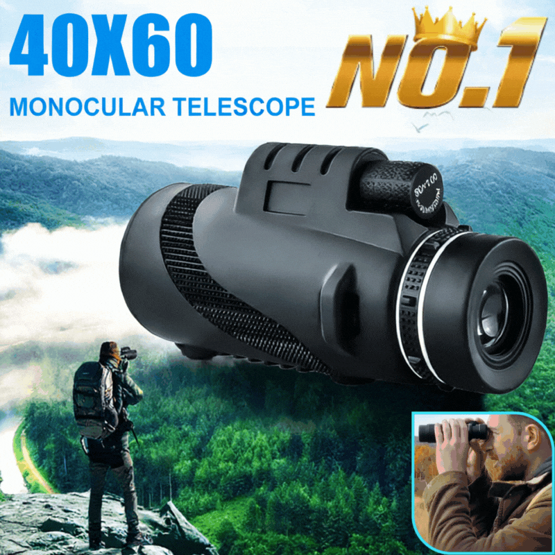 🎯 50% отстъпка за ограничен период от време! 🔭 Професионален бифокален монокулярен телескоп – 40x60 вертикална текстура двоен бял пръстен голям монокуляр висок клас ултракомпактен незаменим за пътуване 🌙✨