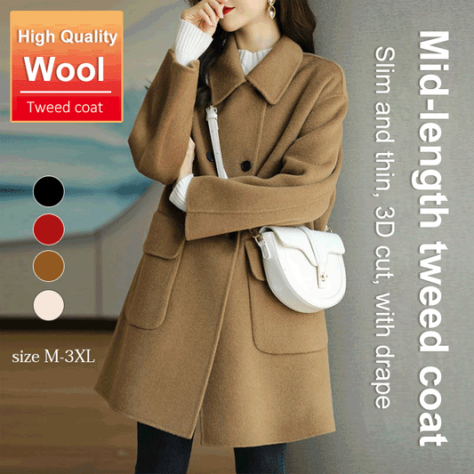 ✨🍂【Jesienna nowość🔥】【M-3XL】Nowy, modny i uniwersalny dwustronny płaszcz z kaszmiru i wełny